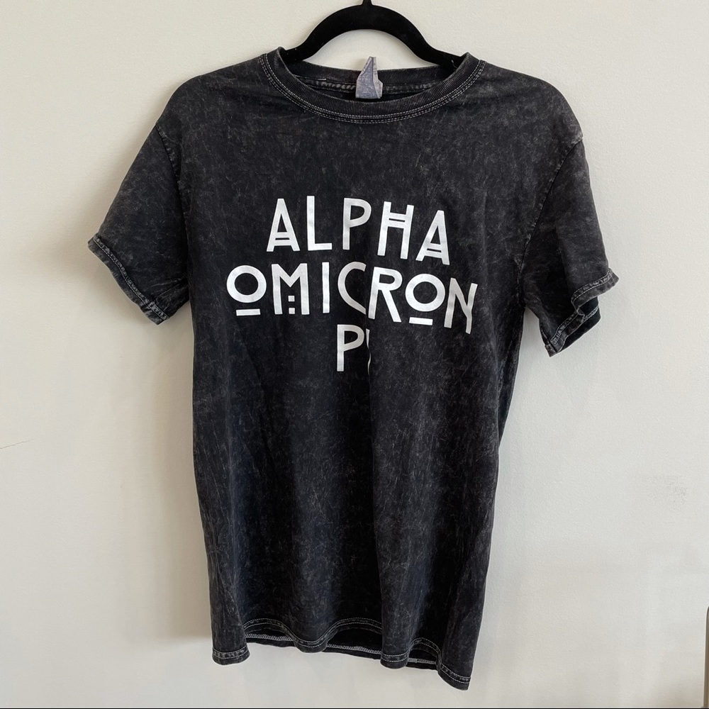 Alpha Omecron Pi acid wash tshirt